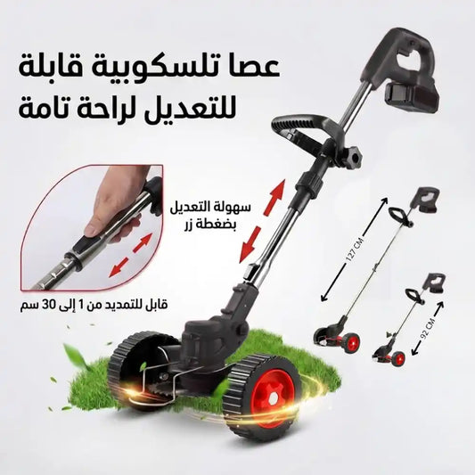 جزازة عشب كهربائية لاسلكية مزودة بعجلات  2 BATTERIES 48V-blue