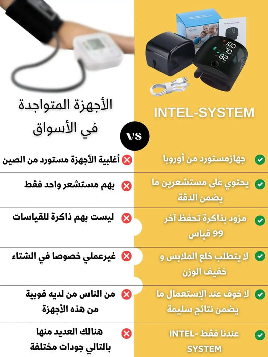 .جهاز قياس ضغط الدم المعصمي INTEL SYSTEM.